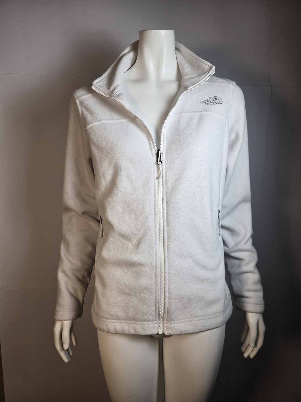 The North Face Women's White Full-Zip Fleece Jacket